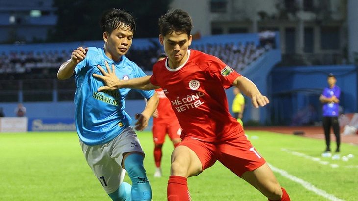 CLB Khánh Hòa trong trận thua Thể Công - Viettel ở vòng 20 V-League 2023 - 2024 - Ảnh: VPF